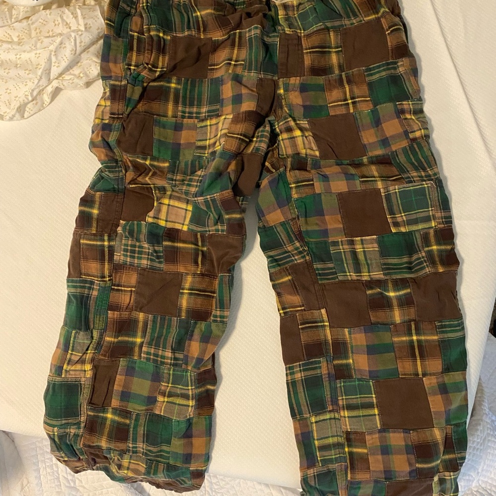 American Eagle Outfitters Green and Brown Sweatpants Relaxed Fit